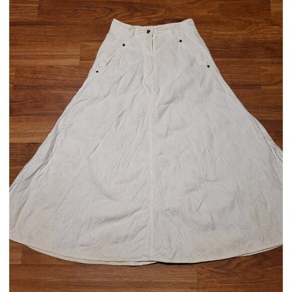 Vintage Maria Koutsikou For Reeds Italy Size 10 White Embossed Modest Lo…‎ - Picture 1 of 4